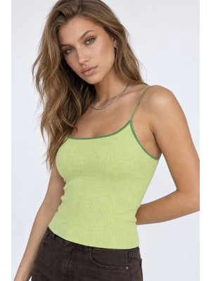 Neden Tekstil Kontrast Şeritli Triko Atlet Body