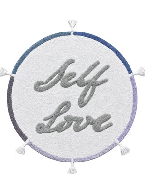 İrya Self Love Yuvarlak %100 Pamuk Banyo Paspası 100X100 cm Multicolor