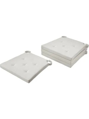 IKEA Justına Sandalye Minderi , Ekru, 42/35X40X4 Cm, 4'lü