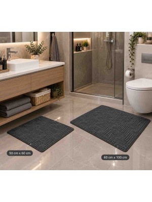 Talvora Home Premium Seri Özel Kaymaz Taban Banyo Paspası 2li Set 50X60 ve 60X100