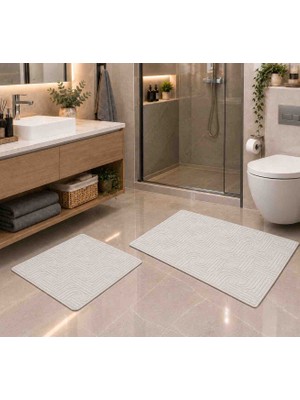 Talvora Home Premium Seri Kaymaz Taban Banyo Paspası 2li Set 50*60 ve 60*100
