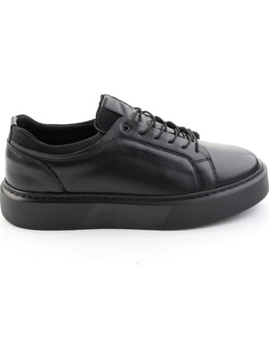 Bambi Siyah Napa Hakiki Deri Erkek Sneaker E01803410843