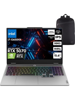 Lenovo Loq I7 13650HX 32-Gbddr5 2 Tbssd RTX5070 (8GB-115W) 15.6" 144Hz Fhd Windows 11 Pro + Hmf Sırt Çantası 83JE00EWTRHMF17
