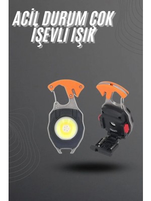 Pileli Store El Feneri LED Anahtarlık Çok Fonksiyonlu Mini Çakmak Özellikli