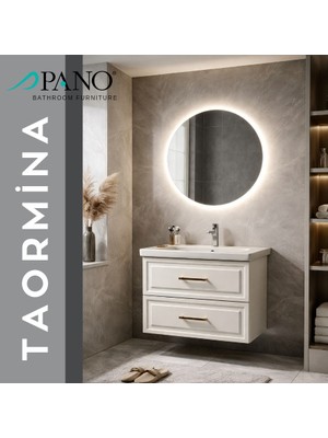 Pano Taormina 60 cm Banyo Dolabı Beyaz Çift Çekmeceli Mdf