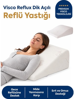 Homedius Viscotherm Reflux Dik Açılı Silk Kumaş Reflü Yastığı 65x60x20 cm