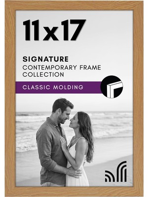 Kırılmaya Dayanıklı Camlı 11X17 Resim Çerçevesi - Tasarlanmış Ahşap ile Galeri Tarzı Çerçeve - Imza Koleksiyonu - Duvar Ekranı Için Fotoğraf Çerçevesi