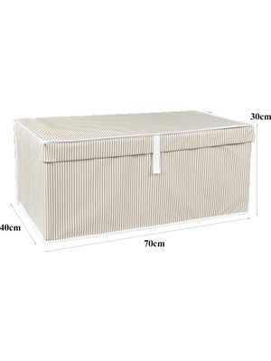 Çok Amaçlı Düzenleyici Kapaklı Sandık Tipi Kutu Hurç Organizer (70 x 40 x 30, Kahverengi)