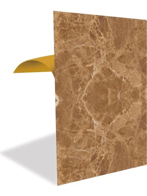 Kendinden Yapışkanlı Pvc Panel, Yapışkanlı Yer Zemin Kaplama, Duvar Kaplama, Fayans Çıkartması Açık Kahverengi Mermer Desenli 41X62 cm (4 Adet / 1 M²)