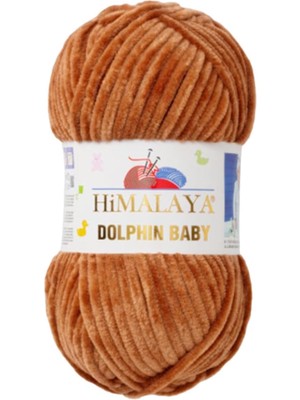 Himalaya Dolphin Baby Kadife Ip El Örgü Yünü 80337 Kahverengi