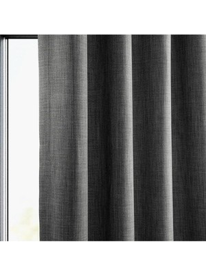 Ev Depo Home Taç Koyu Gri Keten Blackout Karartma 1/2 Seyrek Pileli Fon Perde Seyrek Pile Tek Kanat EVD-KTNBLCKOYUGRI003, Koyu Gri, 60 x 240