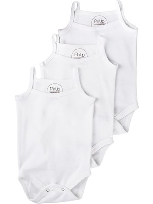 3'lü Ip Askılı Bebek Zıbın Seti 100% Pamuklu Ribana Çıtçıtlı Atlet, Body Zıbın Unisex (3 Adet)