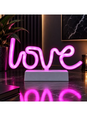 Kuzey Oyuncak Vıp Yüksek Kalite Neon Pembe Işıklı Love Yazısı Yılbaşı Işıkları Noel Dekor Süsleme Işığı Love Yazı