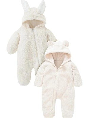 Erkek Kız Bebek ve Çocuk Peluş Ayıcık Tavşan Ikili Tulum