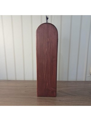 Rustik El Yapımı Masif Çam Ahşap Vazo, Antik Meşe/ceviz/tik Renk Seçenekli, 35X10 Cm, Dekoratif Çiçek Tutucu, Mat Vernikli (Ceviz)