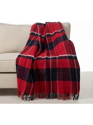 Mudo Home SCOTCH DİZ ÜSTÜ BATTANİYE KIRMIZI 130X170