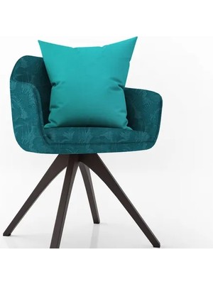 Vivense Etshome Kadife Dokulu Turkuaz Kırlent Kılıfı 45X45