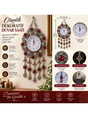 Kapadokya Hediyelik Nazar Boncuklu Büyük Duvar Saati
