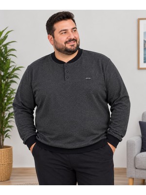 Lacaton Erkek Büyük Beden Bebe Yaka Sweatshirt