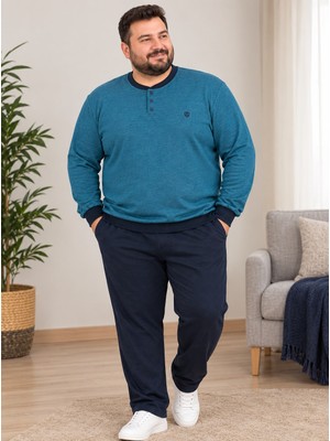 Lacaton Erkek Büyük Beden Bebe Yaka Sweatshirt