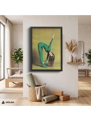 Holda Props Siyah Renk Çerçeveli Mdf Tablo Yoga Kadın Spor Tablosu Duvar Dekorasyonu