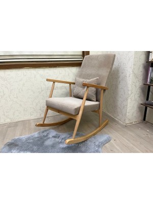 Vivense Trend Sallanan Sandalye, Bej, Ahşap, Naturel Ayak