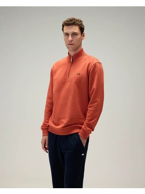 Ellesse Yarım Fermuarlı Kiremit Erkek Sweatshirt 5WM3580