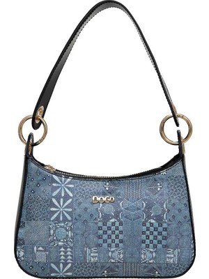 Dogo Kadın Vegan Deri Mavi Omuz Çantası - Blue Motif Tasarım