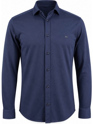 Trender 1454 Uzun Kol Indigo Erkek Gömlek 27KGT5000002