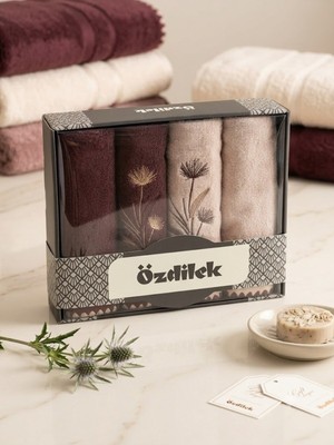 Özdilek Pampas 4'lü Kutulu El ve Yüz Havlusu 50X90 cm