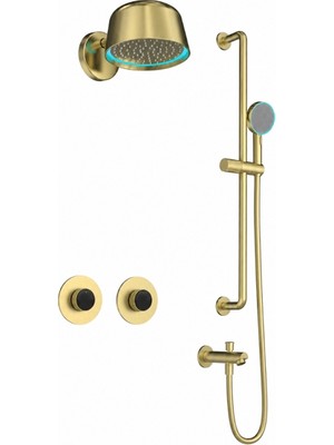 Creavit Retro Ankastre Duş Sistemi Brush Gold (Aplik) RWL2000