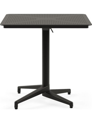 Ayrex Moon Katlanır Masa 70X70 cm - Bahçe, Balkon, Kafe, Restoran Için, Iç ve Dış Mekan Siya
