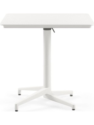Ayrex Moon Katlanır Masa 70X70 cm - Bahçe, Balkon, Kafe, Restoran Için, Iç ve Dış Mekan Süt