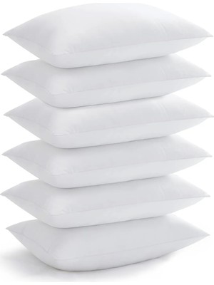 Evien Home Evlen Home Collection Elyaf Dolgulu 6 Adet Silikon Yastık 50X70 cm Pamuk Otel Yastık Yumuşak