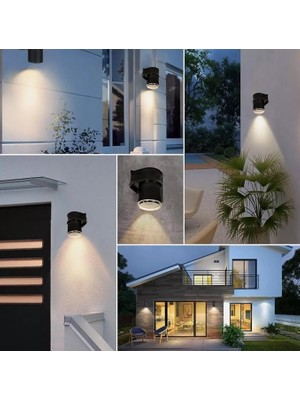 Geldi Tekli Çağlayan Aplik IP54 Dış Mekan Zita Bahçe Aydınlatma Duvar Apliği + GU10 LED Ampul (Gün Işığı)