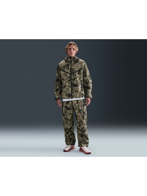 Nike Nıke M Nk Tech Wvn Jkt Gx Aop Erkek Günlük Ceket HV0979-210 Kahverengi