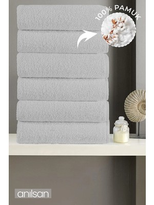 Anılsan 6'lı Beyaz Banyo Havlusu - 70x140 Cm, 490 Gr, %100pamuk, Spa Ve Otel Havlusu