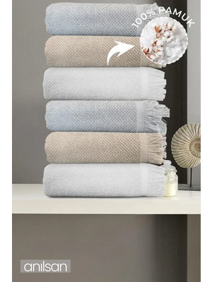 Anılsan 6'lı Jelena Banyo Havlusu - 70x140 Cm, 490Gr, %100 Pamuk, Spa Ve Otel Havlusu