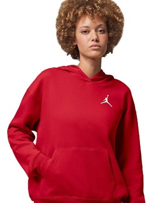 Nike Nıke W Joordan Jumpman Flc Po 2 Kadın Günlük Sweatshirts IR0346-687 Kırmızı
