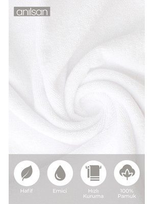 Anılsan 6'lı Antrasit Greek Mini El, Yüz Havlusu 75Gr. - 30x50 Cm, %100 Pamuk, Spa Ve Otel Havlusu