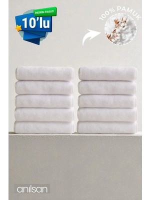 Anılsan 10'lu Büyük Banyo Havlusu - 90x150 Cm, 650gr, %100pamuk, Spa Ve Otel Havlusu