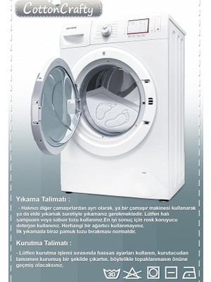 Pamuk Dokuma Su Emici Banyo Paspası Ayak Desen 60X40 cm (Gri)