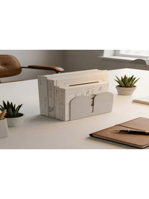 Vivense Galvaniz Metal Masaüstü Kitaplık, Açık Gri, 10X10X10 cm