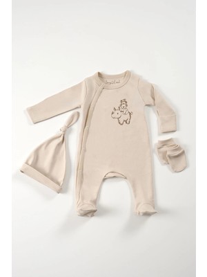 Tiny Lamb Cute Friends 3 Parça Organik Yenidoğan %100 Pamuk Bebek Hastane Çıkış Seti