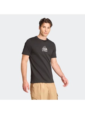 Adidas M Athlete Erkek Siyah Baskılı Tişört Giyim JM6389