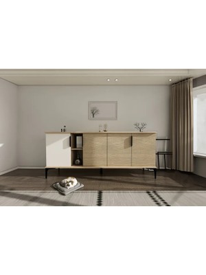 Vivense Alonex Tarz Konsol, Beyaz, 180 cm