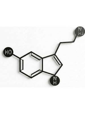Ayrex Metal Duvar Sanatı - Serotonin - 3D Duvar Silueti Metal Duvar Dekoru Ev Ofis Dekorasyonu Yata