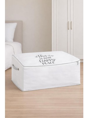 Ayrex Ipli Baskılı Yorgan Yastık Kıyafet Hurcu Düzenleyici Organizer Hurç (Yastık 65 x 40 x