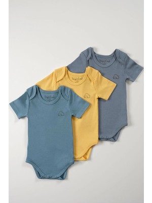 Tiny Lamb Rovigo 3 Parça Unisex Bebek Kısa Kollu Pamuk Bodysuit Takımı Yenidoğan ve Çocuk Hediye Seti