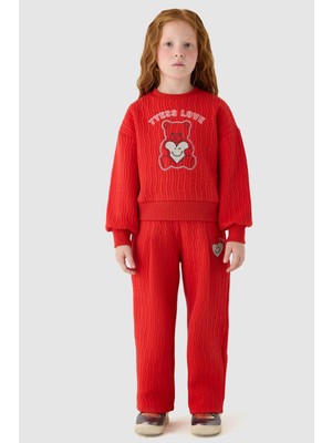 Tyess Kız Çocuk Kırmızı Sweatshirt